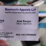 Business logo of Maximania Apparels LLP