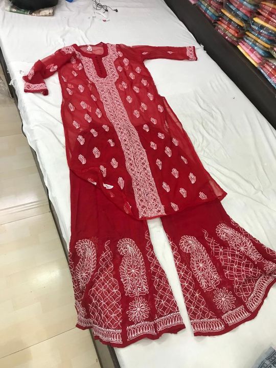 Post image Glamgross presents brand new Karwa chauth collection of chikan kari kurti + plazo 
COD available
No compromise with quality (vedio call before packing the product)
Contact Us 8081543388
