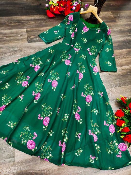 Printed anarkali uploaded by business on 9/23/2021