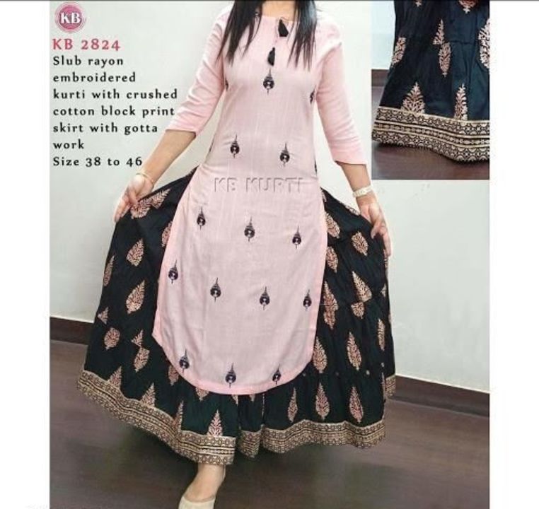 LATEST PRINTED HIGH DEMANDALE PRINTED KURTI WITH SKIRT uploaded by business on 9/23/2021