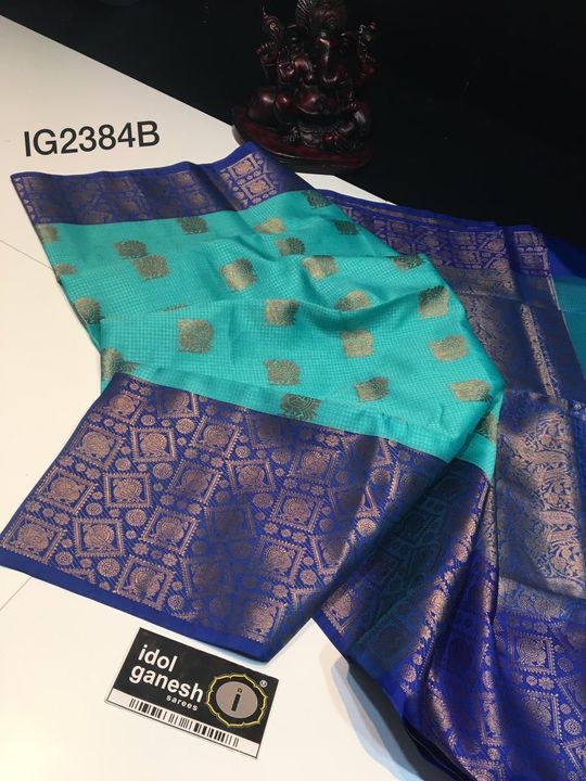 Post image 💃💃💃💃 new arrival 
🧵🧵🧵Fabric:Lite weight kanchi style fancy Tanchui with nice pattu weaving border and fine fabric 
Blouse: Blouse weaving
Mrp :2680/—
🦋🦋🦋: idolganesh fills your wardrobe with beautiful collection