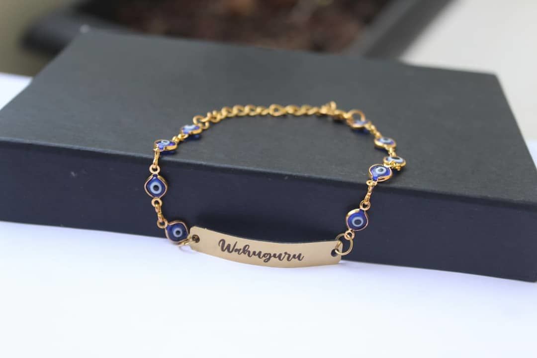 2D Bar Name Bracelet With Evil Eye uploaded by Customize.capsule on 9/23/2021