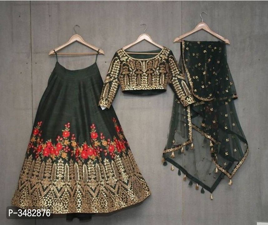 Banglory Silk Embroidery Lehenga Choli For Women's uploaded by Mishra and sons Ltd on 9/23/2021