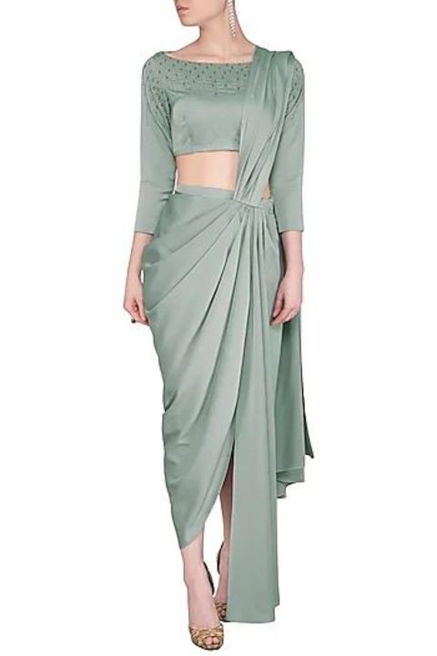 Product image of Indowestern Draped saree gown , price: Rs. 2200, ID: indowestern-draped-saree-gown-4bcaa960