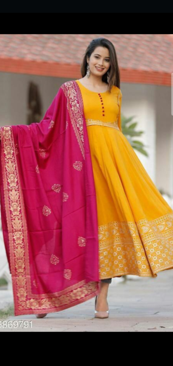  Gown with dupatta uploaded by business on 9/24/2021