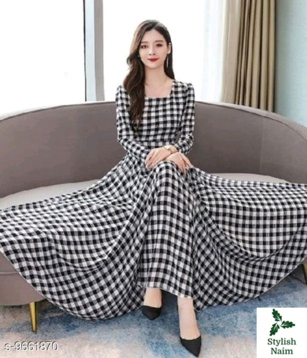 Black and white cotton Long Dress uploaded by business on 9/25/2021