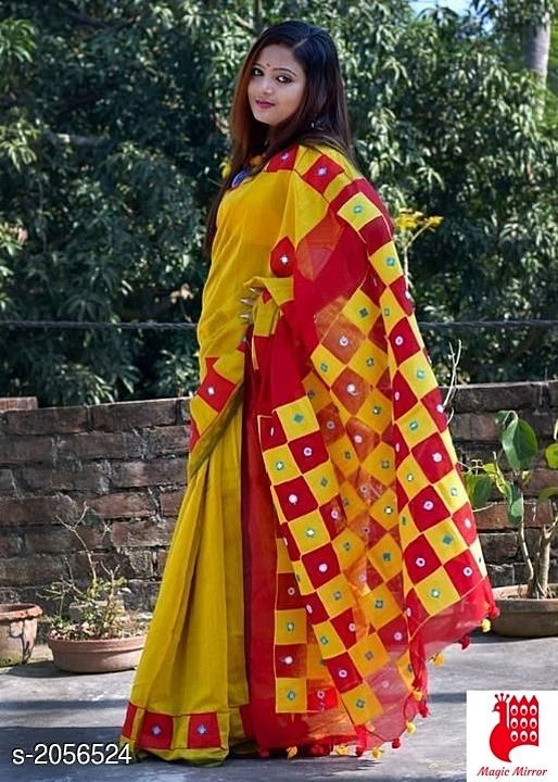 Post image Mahika Stylish Cotton Silk Women's Sarees Vol 3

Fabric: Saree - Cotton Silk, Blouse - Cotton Silk
Size: Saree Length With Running Blouse - 6.3 Mtr
Work: Mirror Work
Price Rs 950/
