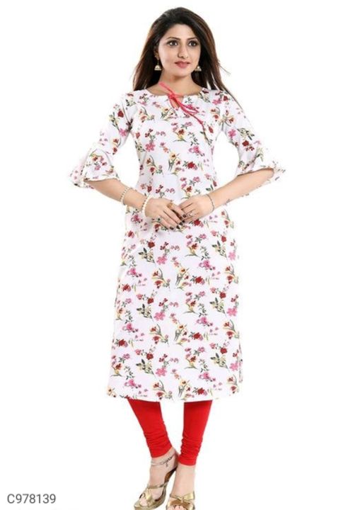 Product Name:* Stunning Polyester Printed Calf Length Kurti uploaded by business on 9/25/2021