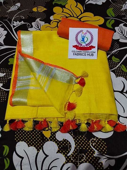 bhagalpuri linen saree uploaded by naaz handloom on 9/12/2020