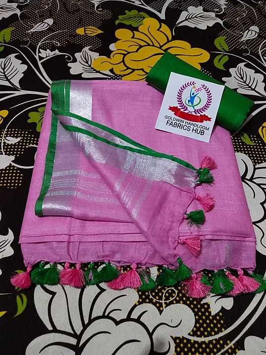 bhagalpuri linen saree uploaded by naaz handloom on 9/12/2020