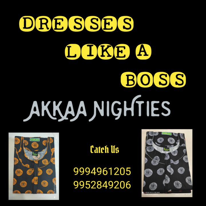 Post image We are manufacturer women's Branded Nighties.
Wholesale and retail avaialable,
Pls contact us
AKKAA NIGHTIES99949612059952849206