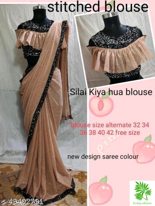 Saree with stitched blouse uploaded by Salma Khan on 9/26/2021