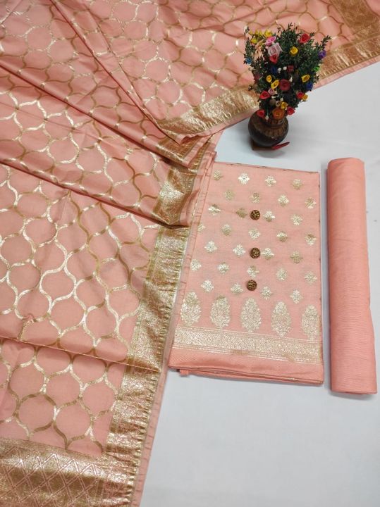 Banarasi lorex Cotton silk suit uploaded by M.R.Textiles on 9/26/2021
