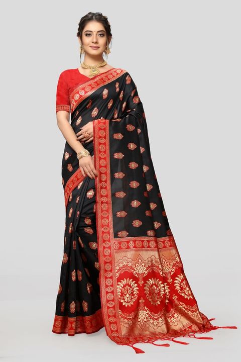 Black clr. with mina saree uploaded by business on 9/26/2021