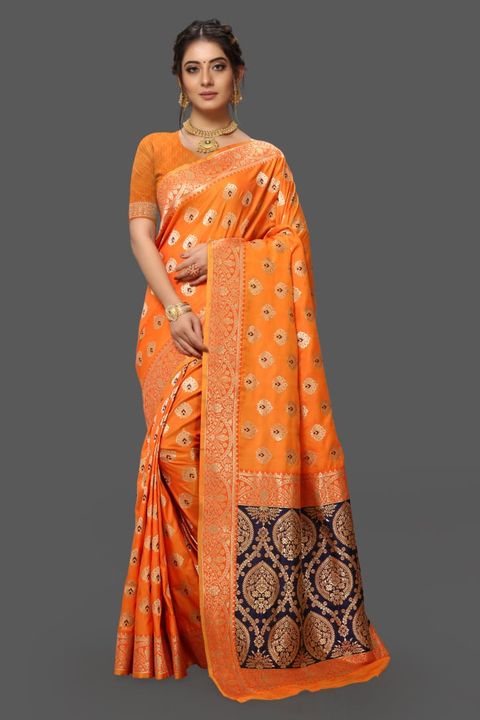 Contrast pallu silk saree uploaded by Asho fashion on 9/26/2021