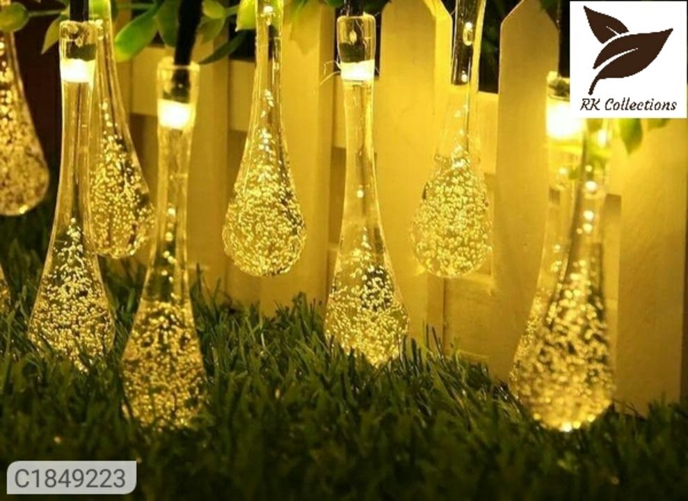 Post image Product Name: LED Water Drop Rain String LightsPackage Contains: It has 1 Piece of 20 LED Water Drop Rain Droplets Led Fairy Diwali Decoration String Lights, WarmWhite/Yellow
Material: Plastic
Length: 12
Breadth: 8
Height: 8
Combo/Set Of: Pack of 1
Designs: 3