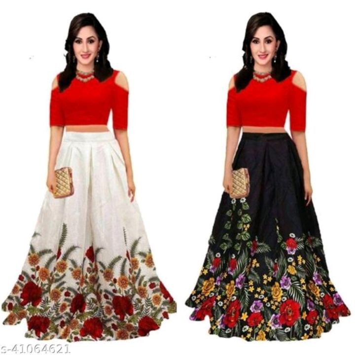 Combo of 2 printed semistiched lehenga uploaded by business on 9/27/2021