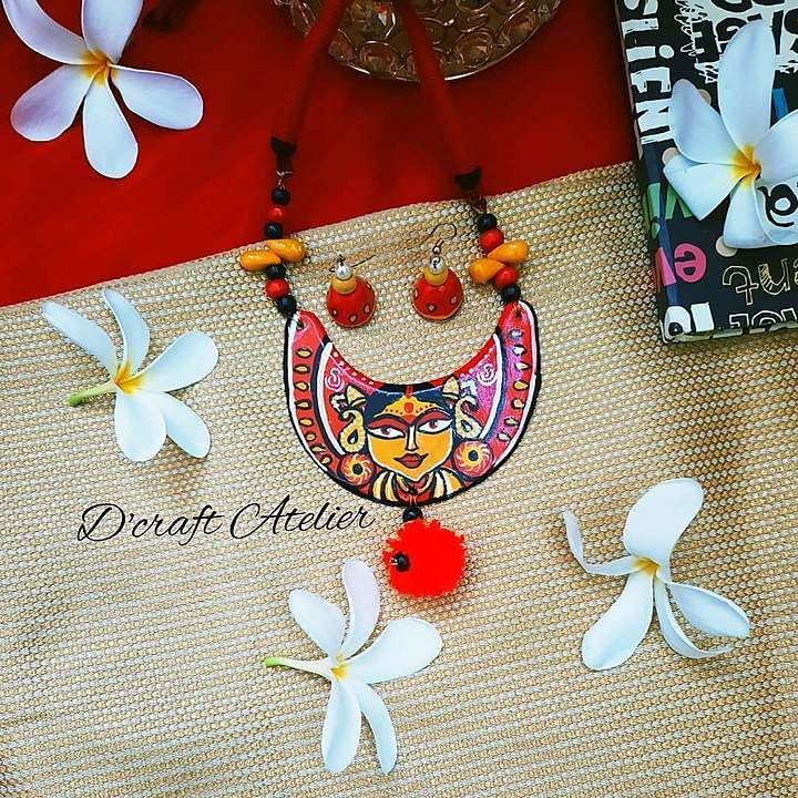 Durga hand painted Necklace set uploaded by business on 9/12/2020