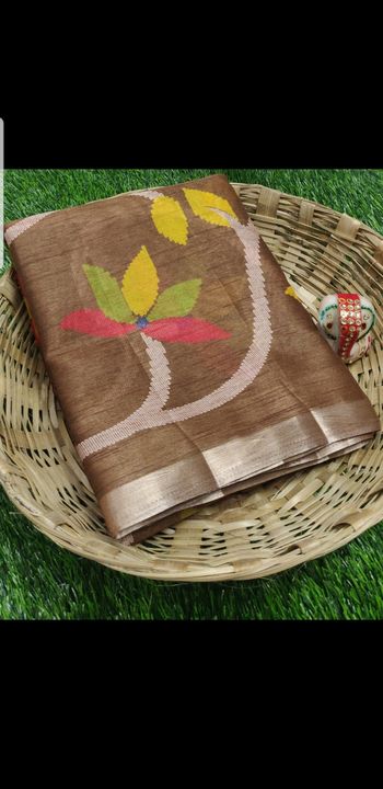 Jute silk saree uploaded by Blue Blossom on 9/27/2021