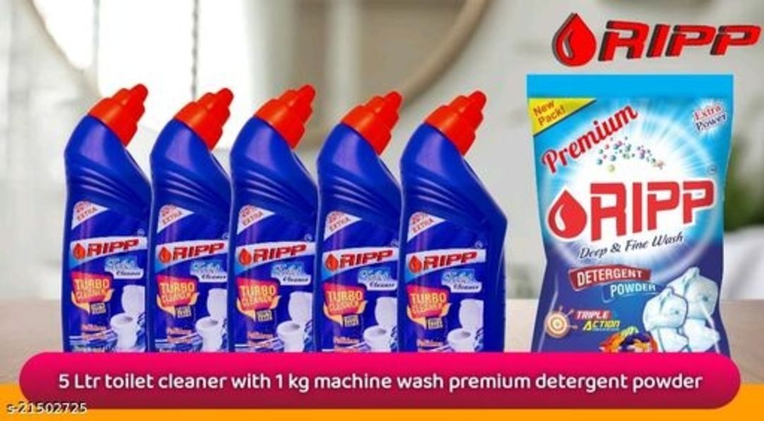 Ripp toilet cleaner 5 ltr with 1 kg washing powder  uploaded by business on 9/28/2021