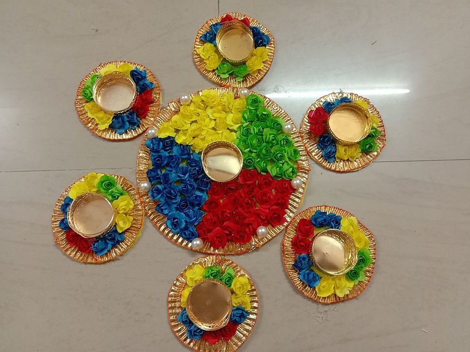 Post image Hey! Checkout my new collection called Gotta multi color flower Rangoli .