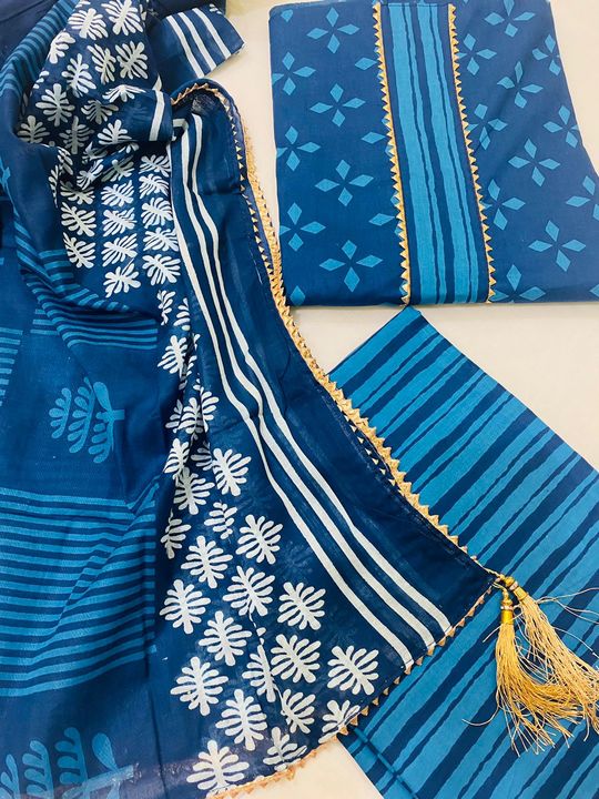 Cotton suits & malmal dupatta with Gotta patti work uploaded by business on 9/28/2021