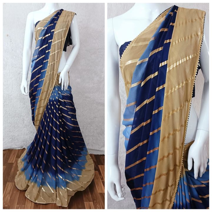 New Presenting Pure Georgette Saree with Beautiful Foil Lahariya Print Concept Saree uploaded by business on 9/28/2021