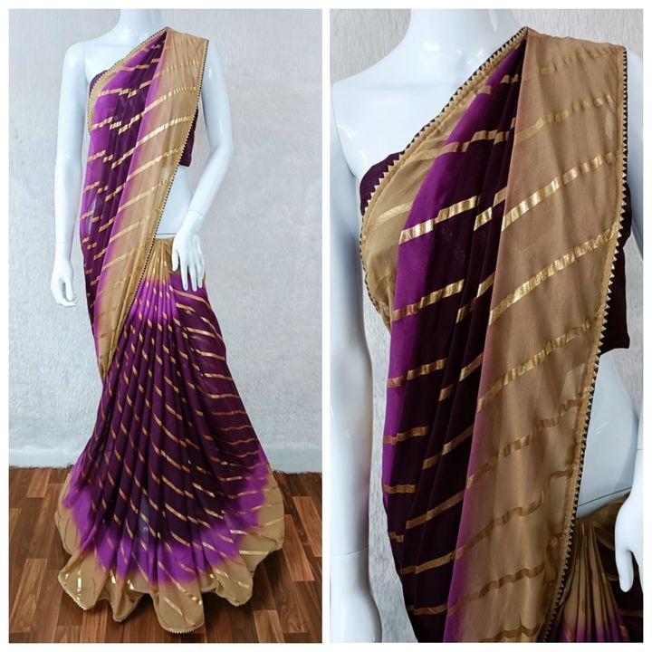 New Presenting Pure Georgette Saree with Beautiful Foil Lahariya Print Concept Saree uploaded by Panku Web on 9/28/2021