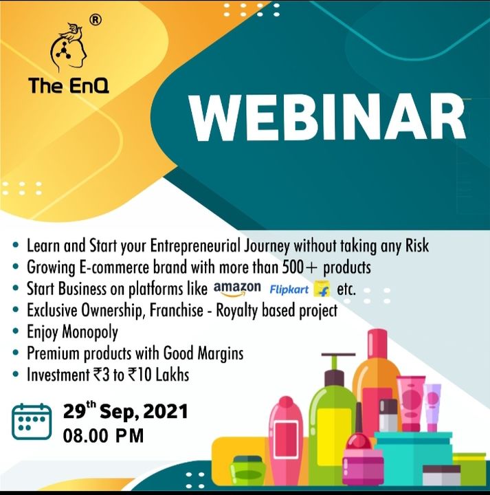 Post image Only few hours to left to enroll in 'WEBINAR' for India's most unique business project on E-commerce platform.Just inbox me your number for free Registration.