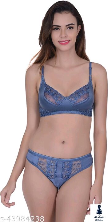 Women Solid Blue Nylon Lingerie Set uploaded by Mrs. Anjali's Collections on 9/29/2021