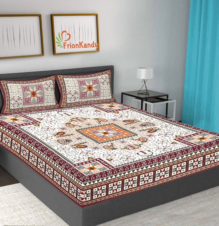 90x100 Inches Jaipuri Cotton Double Bedsheet with 2 pillow covers uploaded by Kismat Collection  on 9/30/2021