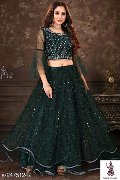 Party wear lehnga 🥳🥳 uploaded by Wholesale on 9/30/2021