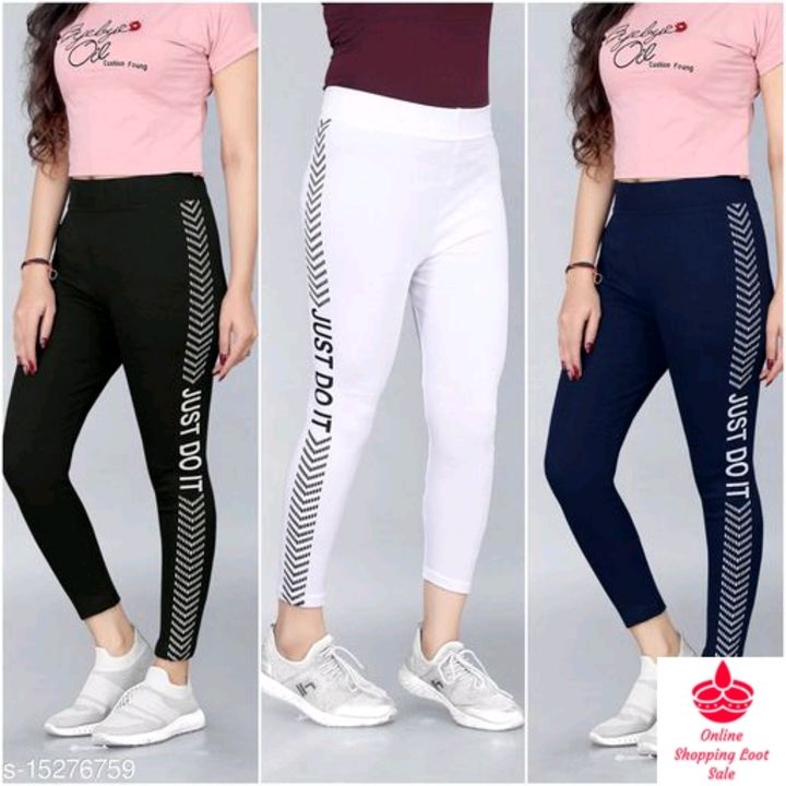 Post image Rs ₹310Catalog Name:*Ravishing Modern Women Jeggings*Fabric: Cotton BlendPattern: PrintedMultipack: 1Sizes: 26 (Waist Size: 26 in, Length Size: 33 in) 28 (Waist Size: 28 in, Length Size: 33 in) 30 (Waist Size: 30 in, Length Size: 33 in) 32 (Waist Size: 32 in, Length Size: 33 in) 34 (Waist Size: 34 in, Length Size: 33 in) 36 (Waist Size: 36 in, Length Size: 33 in) Free SizeDispatch: 1 DayEasy Returns Available In Case Of Any Issue*Proof of Safe Delivery! Click to know on Safety Standards of Delivery Partners- https://ltl.sh/y_nZrAV3