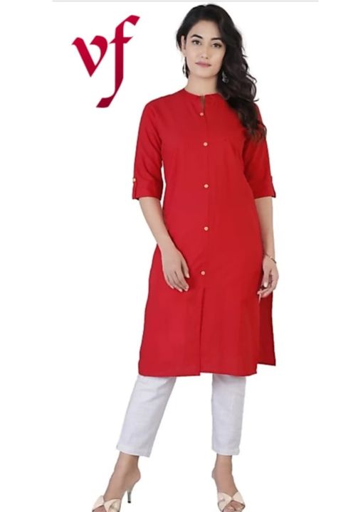 Post image Rayon solid plain knee length straight kurti. Buy now cash on delivery. L XL and XXL sizes. Price only 370 rs. God 🙏 bless you
