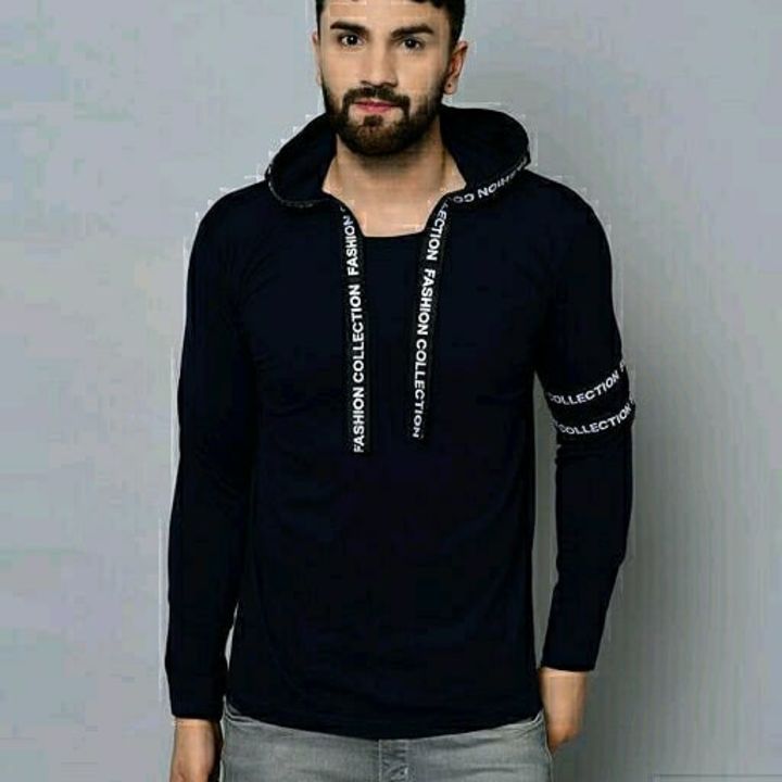 Typography Hooded Tshirt for Mens uploaded by business on 10/2/2021