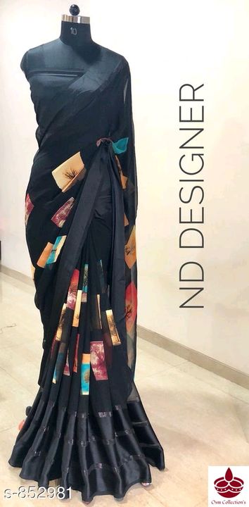 Satin patta saree uploaded by business on 10/2/2021