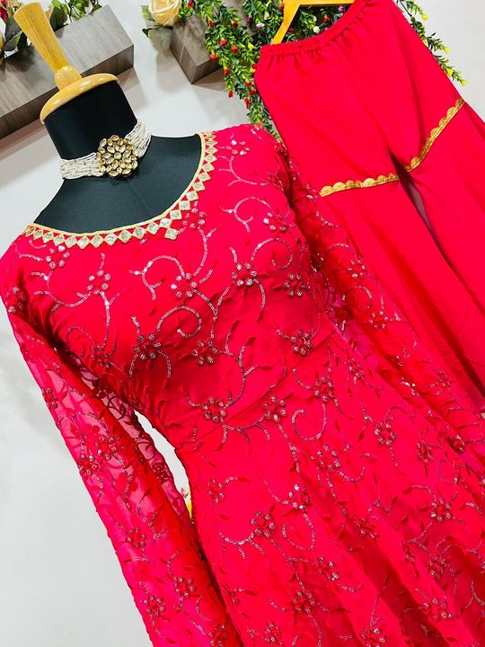 Sharara plazzo Gorgette with inner  uploaded by Cosmetics & kurtis collection on 10/2/2021