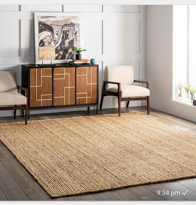 Handwoven Jute Square Rug, Natural Fibres, Braided Reversible Carpet for Bedroom Living Room Dining  uploaded by PAL DECOR CREATION on 9/13/2020