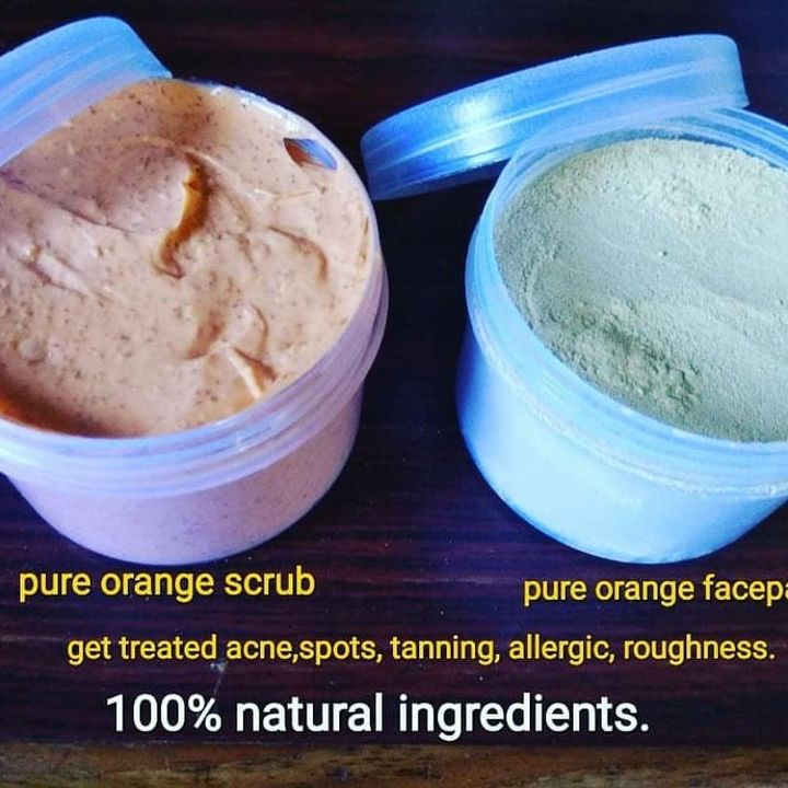 Post image Pure organic orange scrub Nd pure organic face pack.
Get fair, smooth, shining skin,Maintain Ur skin tanfree, pimple free Nd blackheads free.Orange is known fr healthy Nd flawless skin as it enriched with vitamin c.