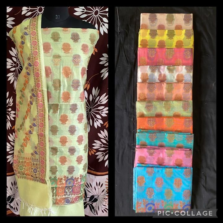 Three piece Banarasi suits  uploaded by business on 10/3/2021