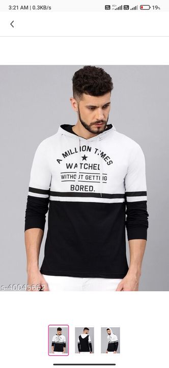 Black And White Hooded T-shirt. uploaded by Exclusive Shop on 10/3/2021