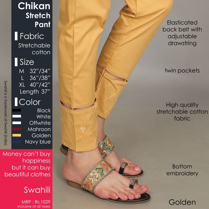 Chikan stretch pant  uploaded by Barkati handicarafts on 10/4/2021