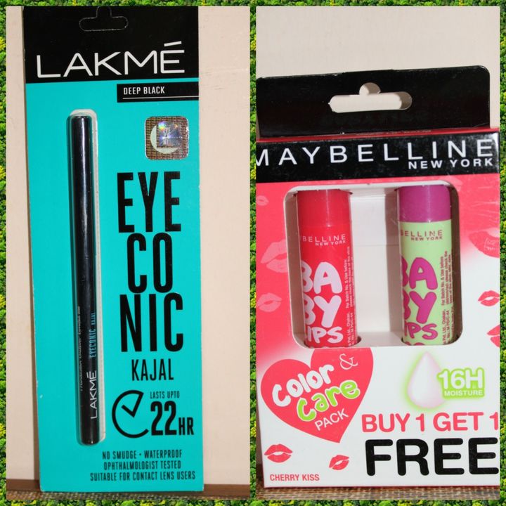Post image Hey Everyone!!!Check-out My New ProductsMaybelline Kajal + Maybelline Baby LipsLakme Kajal + Maybelline Baby LipsCombo offer...