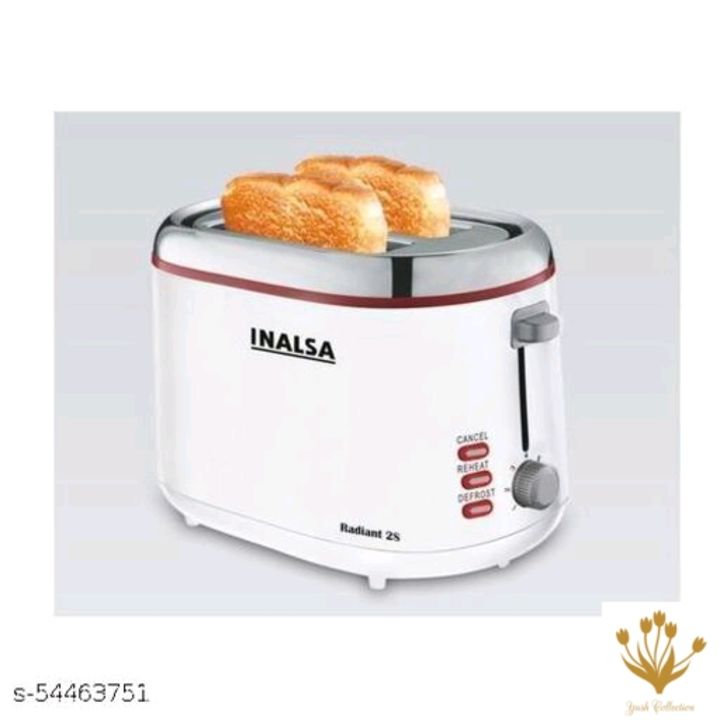 Catalog Name:*Latest Pop-up Toasters*
Numberof Slices: 2
Product Breadth: 11.5 Cm
Product Height: 12 uploaded by Yash collection on 10/5/2021