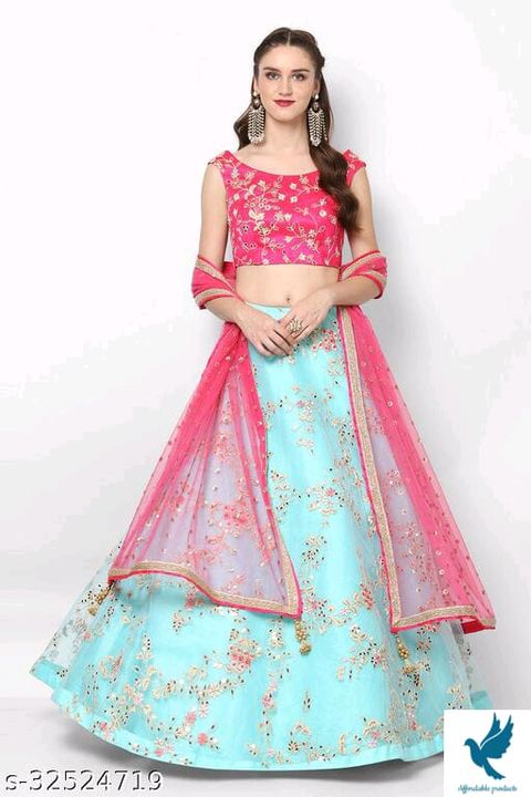 Post image I want 1 Pieces of Margenta and sky blue lehnga same this type meesho wale dur rhe.
Below is the sample image of what I want.