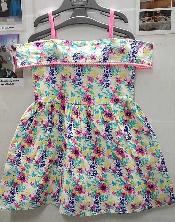 Kids girls cotton printed dress uploaded by Knight Lifestyle Pvt Ltd on 9/14/2020