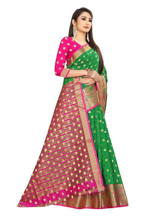 Lichibuti Well Embroidered Banarasi Art Silk Saree (Green) uploaded by business on 10/6/2021