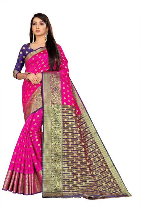 Lichibuti Well Embroidered Banarasi Art Silk Saree (Pink) uploaded by Skytic Fashion on 10/6/2021