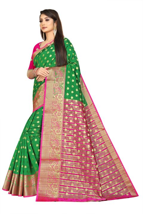 Lichibuti Well Embroidered Banarasi Art Silk Saree (Green) uploaded by Skytic Fashion on 10/6/2021