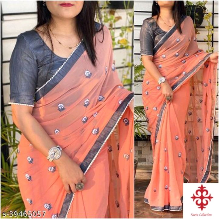 Pretty Georgette Sarees uploaded by business on 10/6/2021